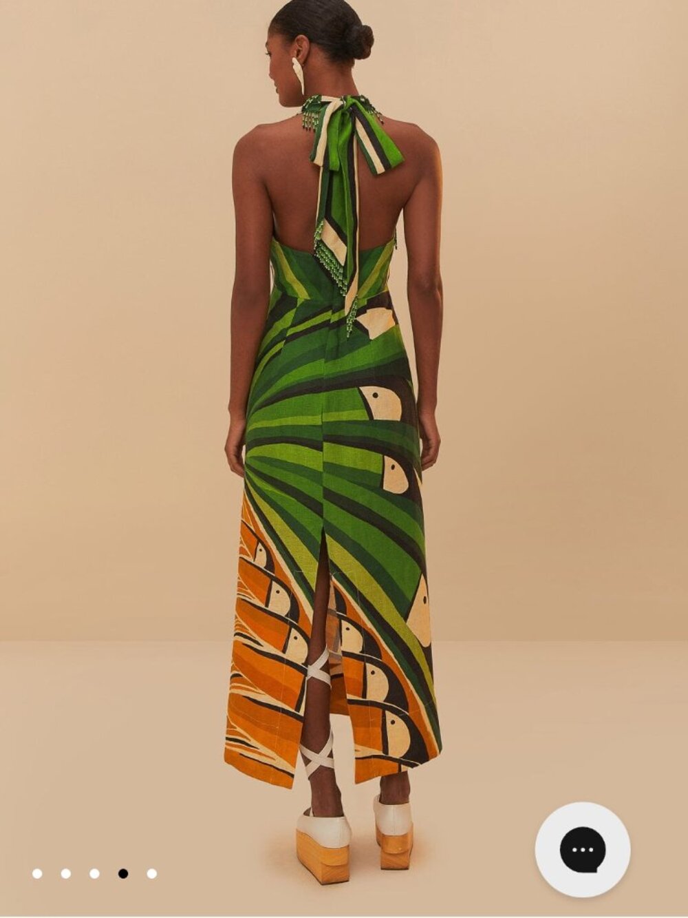 NWT M Farm Rio green toucan tree maxi dress RARE - Picture 5 of 14